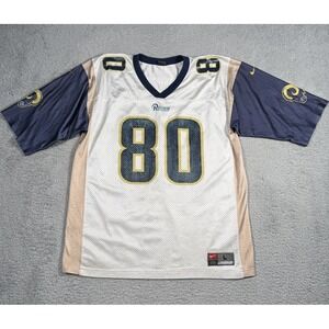 Vintage Nike Team NFL St. Louis Rams Issac‎ Bruce Jersey Mens Large White Mesh